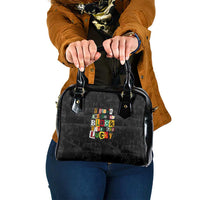 I Didn't Ask To Be Black I Just Got Lucky Magazine Cutout Shoulder Handbag with Ancestral Portrait Collage Lettering - Wonder Print Shop