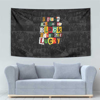 I Didn't Ask To Be Black I Just Got Lucky Magazine Cutout Tapestry with Ancestral Portrait Collage Lettering - Wonder Print Shop
