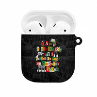 I Am Black History And I Strive To Make My Ancestor Proud AirPods Case with Ancestral Collage Background and Afrocentric Lettering - Wonder Print Shop