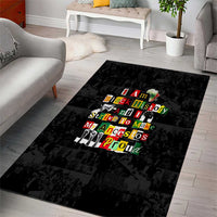 I Am Black History And I Strive To Make My Ancestor Proud Area Rug with Ancestral Collage Background and Afrocentric Lettering - Wonder Print Shop