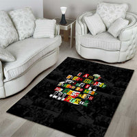 I Am Black History And I Strive To Make My Ancestor Proud Area Rug with Ancestral Collage Background and Afrocentric Lettering - Wonder Print Shop