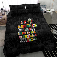 I Am Black History And I Strive To Make My Ancestor Proud Bedding Set with Ancestral Collage Background and Afrocentric Lettering - Wonder Print Shop