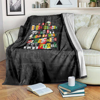 I Am Black History And I Strive To Make My Ancestor Proud Blanket with Ancestral Collage Background and Afrocentric Lettering - Wonder Print Shop