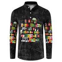 I Am Black History And I Strive To Make My Ancestor Proud Button Sweatshirt with Ancestral Collage Background and Afrocentric Lettering - Wonder Print Shop