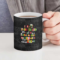 I Am Black History And I Strive To Make My Ancestor Proud Ceramic Mug with Ancestral Collage Background and Afrocentric Lettering - Wonder Print Shop