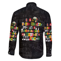I Am Black History And I Strive To Make My Ancestor Proud Family Matching Long Sleeve Bodycon Dress and Hawaiian Shirt with Ancestral Collage Background and Afrocentric Lettering - Wonder Print Shop