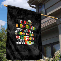 I Am Black History And I Strive To Make My Ancestor Proud Garden Flag with Ancestral Collage Background and Afrocentric Lettering - Wonder Print Shop