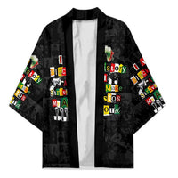 I Am Black History And I Strive To Make My Ancestor Proud Kimono with Ancestral Collage Background and Afrocentric Lettering - Wonder Print Shop