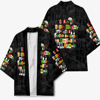 I Am Black History And I Strive To Make My Ancestor Proud Kimono with Ancestral Collage Background and Afrocentric Lettering - Wonder Print Shop