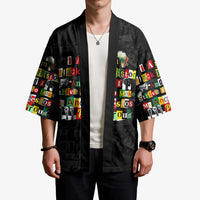 I Am Black History And I Strive To Make My Ancestor Proud Kimono with Ancestral Collage Background and Afrocentric Lettering - Wonder Print Shop