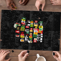 I Am Black History And I Strive To Make My Ancestor Proud Puzzle with Ancestral Collage Background and Afrocentric Lettering - Wonder Print Shop