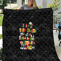 I Am Black History And I Strive To Make My Ancestor Proud Quilt with Ancestral Collage Background and Afrocentric Lettering - Wonder Print Shop