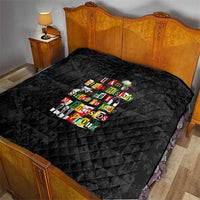 I Am Black History And I Strive To Make My Ancestor Proud Quilt with Ancestral Collage Background and Afrocentric Lettering - Wonder Print Shop