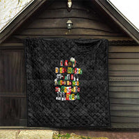 I Am Black History And I Strive To Make My Ancestor Proud Quilt with Ancestral Collage Background and Afrocentric Lettering - Wonder Print Shop