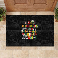 I Am Black History And I Strive To Make My Ancestor Proud Rubber Doormat with Ancestral Collage Background and Afrocentric Lettering - Wonder Print Shop