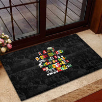 I Am Black History And I Strive To Make My Ancestor Proud Rubber Doormat with Ancestral Collage Background and Afrocentric Lettering - Wonder Print Shop