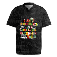I Am Black History And I Strive To Make My Ancestor Proud Rugby Jersey with Ancestral Collage Background and Afrocentric Lettering - Wonder Print Shop