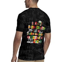 I Am Black History And I Strive To Make My Ancestor Proud Rugby Jersey with Ancestral Collage Background and Afrocentric Lettering - Wonder Print Shop