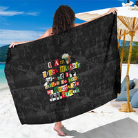 I Am Black History And I Strive To Make My Ancestor Proud Sarong with Ancestral Collage Background and Afrocentric Lettering - Wonder Print Shop