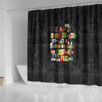 I Am Black History And I Strive To Make My Ancestor Proud Shower Curtain with Ancestral Collage Background and Afrocentric Lettering - Wonder Print Shop