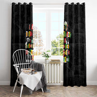 I Am Black History And I Strive To Make My Ancestor Proud Window Curtain with Ancestral Collage Background and Afrocentric Lettering - Wonder Print Shop