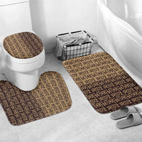 Tribe Script Bathroom Set with Bold Mudcloth Symbols and Brown Tan Split Design - Wonder Print Shop