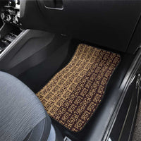 Tribe Script Car Mats with Bold Mudcloth Symbols and Brown Tan Split Design - Wonder Print Shop