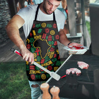 African Map Symbol Apron with Red Yellow Green Tribal Symbols and Empowering Pattern - Wonder Print Shop