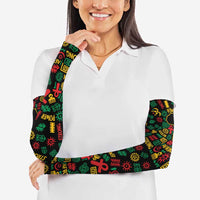 African Map Symbol Arm Sleeves with Red Yellow Green Tribal Symbols and Empowering Pattern - Wonder Print Shop