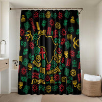 African Map Symbol Bathroom Set with Red Yellow Green Tribal Symbols and Empowering Pattern - Wonder Print Shop