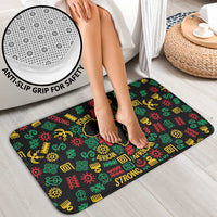 African Map Symbol Bathroom Set with Red Yellow Green Tribal Symbols and Empowering Pattern - Wonder Print Shop