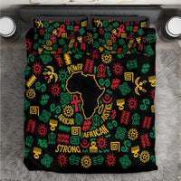 African Map Symbol Bedding Set with Red Yellow Green Tribal Symbols and Empowering Pattern - Wonder Print Shop
