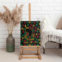 African Map Symbol Canvas Wall Art with Red Yellow Green Tribal Symbols and Empowering Pattern - Wonder Print Shop