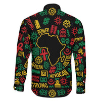 African Map Symbol Family Matching Long Sleeve Bodycon Dress and Hawaiian Shirt with Red Yellow Green Tribal Symbols and Empowering Pattern - Wonder Print Shop