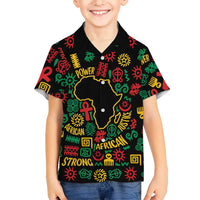African Map Symbol Family Matching Long Sleeve Bodycon Dress and Hawaiian Shirt with Red Yellow Green Tribal Symbols and Empowering Pattern - Wonder Print Shop
