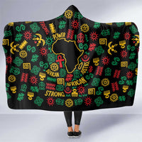 African Map Symbol Hooded Blanket with Red Yellow Green Tribal Symbols and Empowering Pattern - Wonder Print Shop