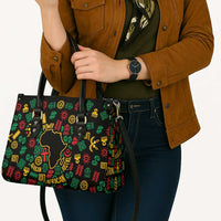 African Map Symbol Leather Bag with Red Yellow Green Tribal Symbols and Empowering Pattern - Wonder Print Shop