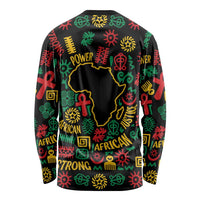 African Map Symbol Long Sleeve Shirt with Red Yellow Green Tribal Symbols and Empowering Pattern - Wonder Print Shop