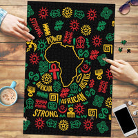 African Map Symbol Puzzle with Red Yellow Green Tribal Symbols and Empowering Pattern - Wonder Print Shop