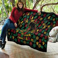 African Map Symbol Quilt with Red Yellow Green Tribal Symbols and Empowering Pattern - Wonder Print Shop