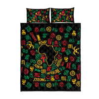 African Map Symbol Quilt Bed Set with Red Yellow Green Tribal Symbols and Empowering Pattern - Wonder Print Shop
