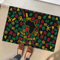 African Map Symbol Rubber Doormat with Red Yellow Green Tribal Symbols and Empowering Pattern - Wonder Print Shop