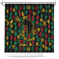 African Map Symbol Shower Curtain with Red Yellow Green Tribal Symbols and Empowering Pattern - Wonder Print Shop
