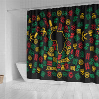 African Map Symbol Shower Curtain with Red Yellow Green Tribal Symbols and Empowering Pattern - Wonder Print Shop