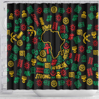 African Map Symbol Shower Curtain with Red Yellow Green Tribal Symbols and Empowering Pattern - Wonder Print Shop