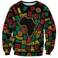 African Map Symbol Sweatshirt with Red Yellow Green Tribal Symbols and Empowering Pattern - Wonder Print Shop
