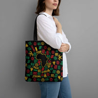 African Map Symbol Tote Bag with Red Yellow Green Tribal Symbols and Empowering Pattern - Wonder Print Shop