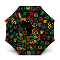 African Map Symbol Umbrella with Red Yellow Green Tribal Symbols and Empowering Pattern - Wonder Print Shop