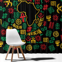 African Map Symbol Window Curtain with Red Yellow Green Tribal Symbols and Empowering Pattern - Wonder Print Shop