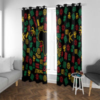African Map Symbol Window Curtain with Red Yellow Green Tribal Symbols and Empowering Pattern - Wonder Print Shop